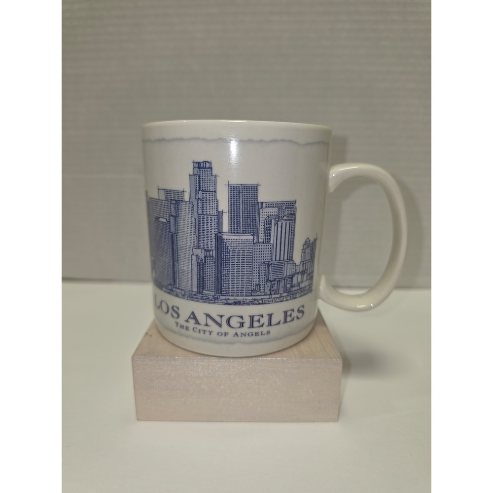 Starbucks Los Angeles Architecture Series white‎ ceramic mug blue City of Angels